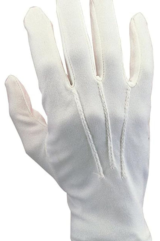 Men's White Nylon Gloves