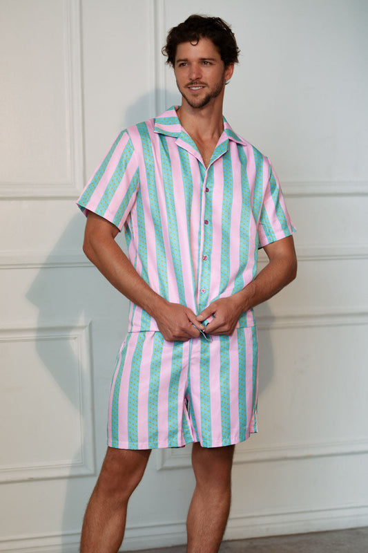 Men's Striped Beach Doll Costume