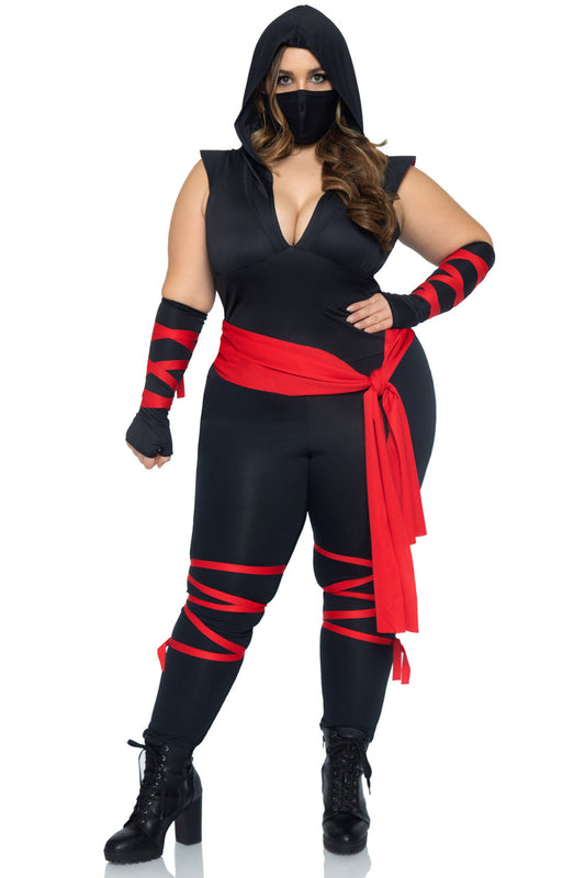 Plus Size Deadly Ninja Costume with Face Mask