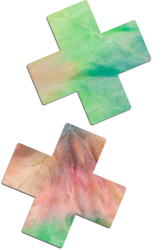 Pastel Tie-Dye Rainbow Cross Pasties
