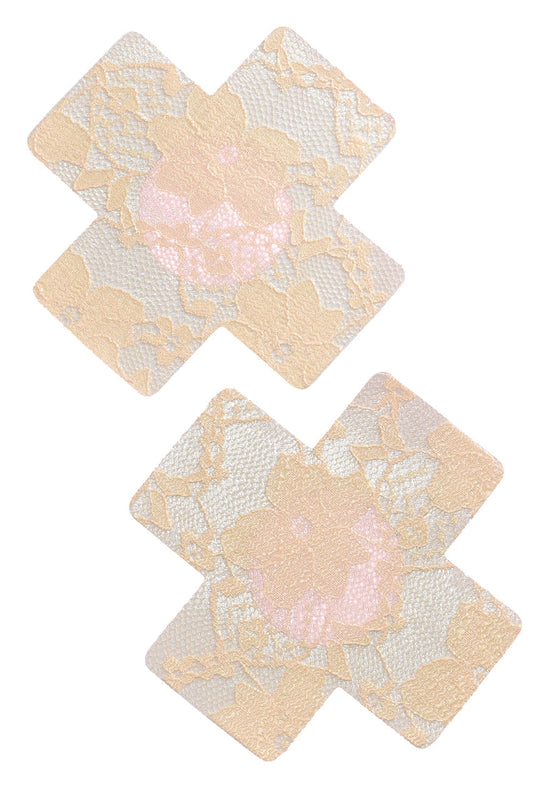 Beige Lace Double X Pasties