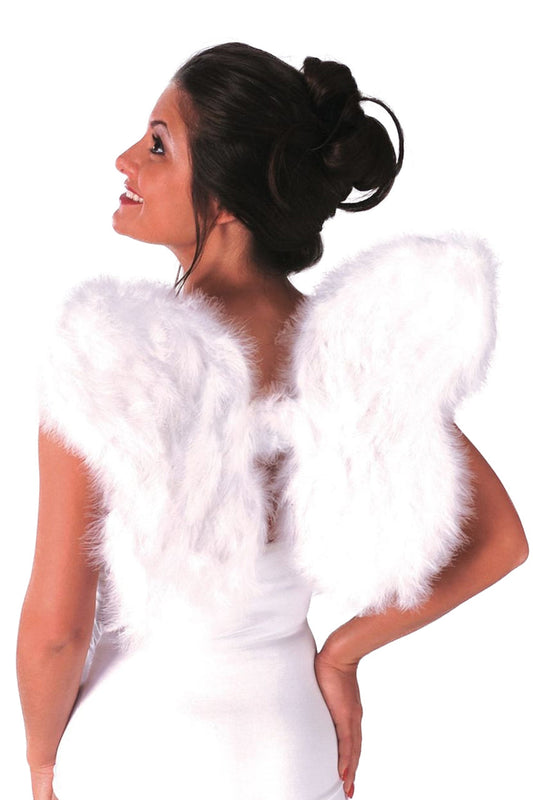 White Faux Feather Angel Wings
