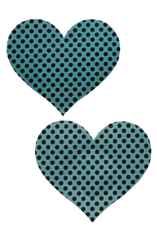 Aqua Blue Heart Nipple Pasties