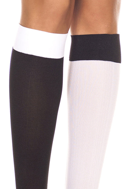 Black and White Knee High Stockings