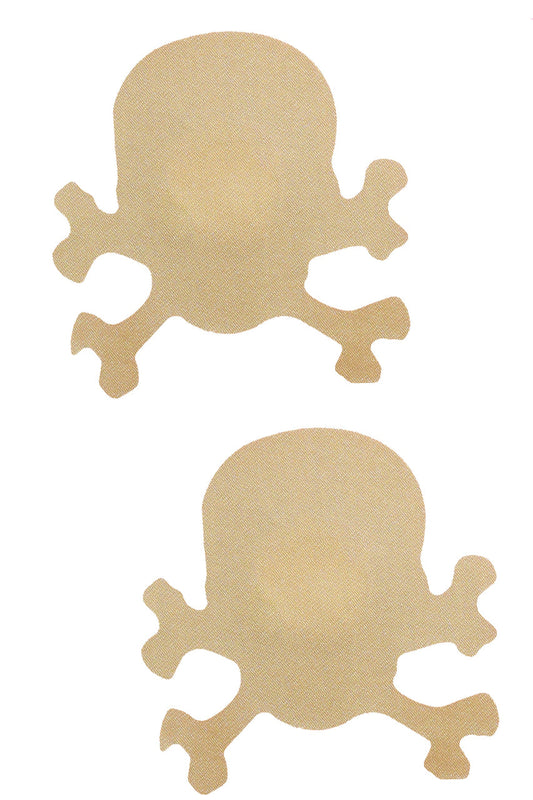 Beige Skull and Crossbones Nipple Pasties