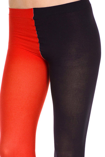 Opaque Jester Pantyhose Red/Black