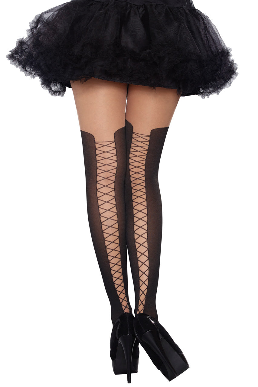 Faux Laceup Boot Pantyhose