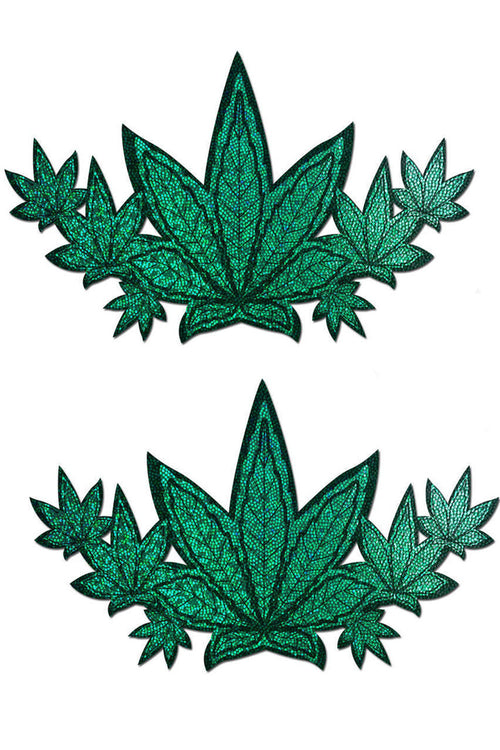 Glitter Pot Leaves Full Breast Nipple Pasties