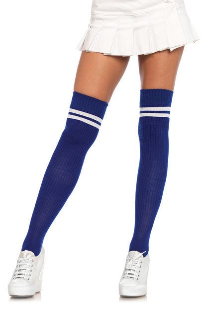 Ribbed Athletic Thigh Highs