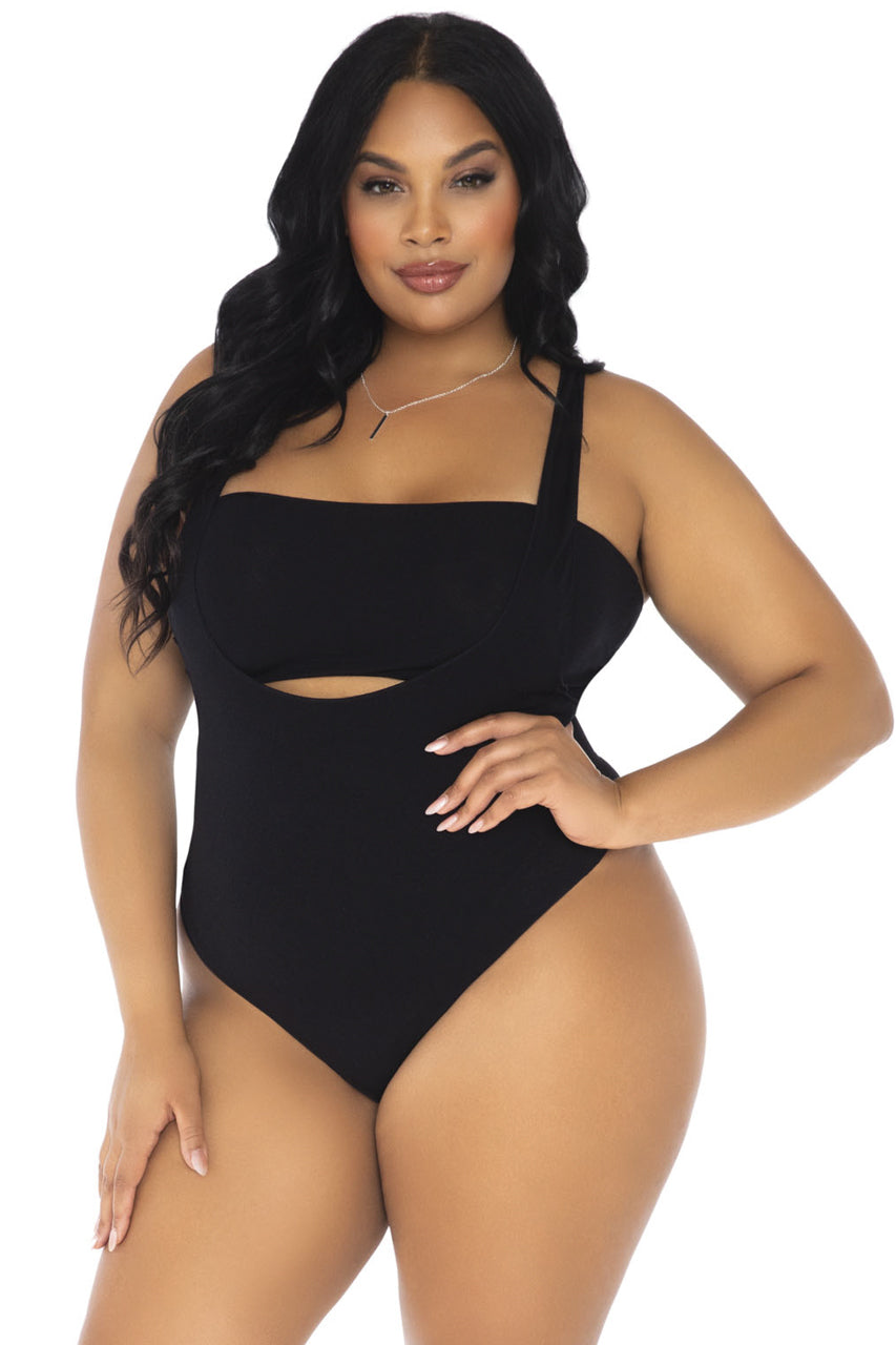 Plus Size Bandeau Top and Bodysuit Set