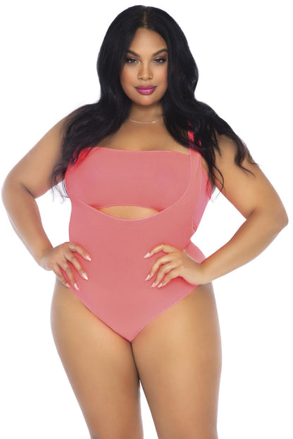 Plus Size Bandeau Top and Bodysuit Set