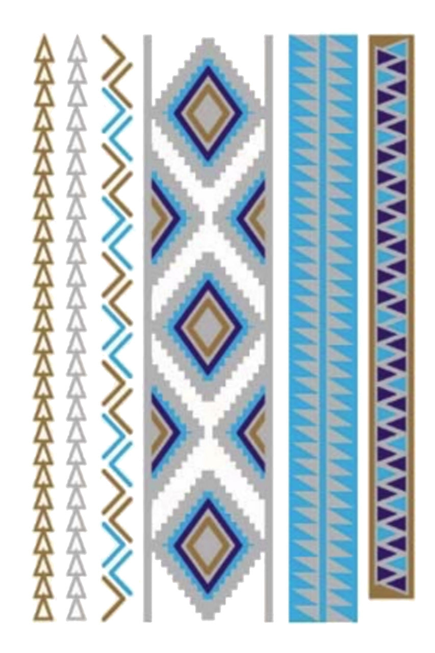 Turquoise & Gold Tattoo Pattern
