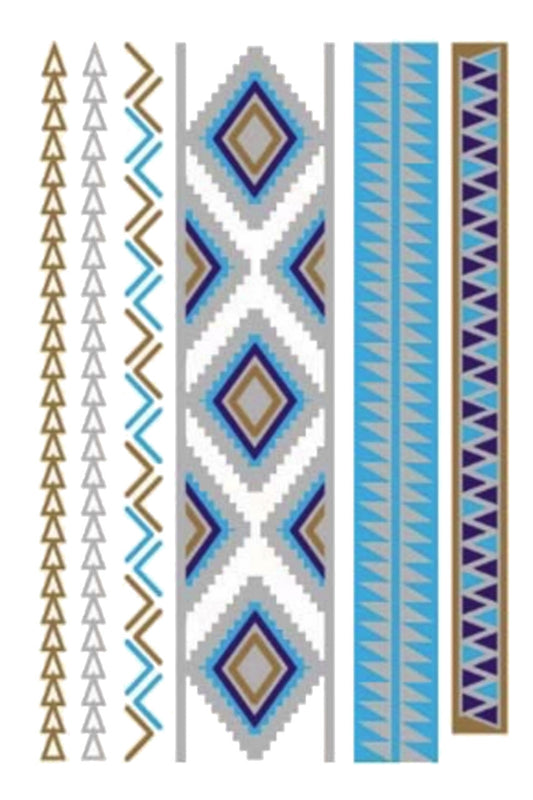 Turquoise & Gold Tattoo Pattern