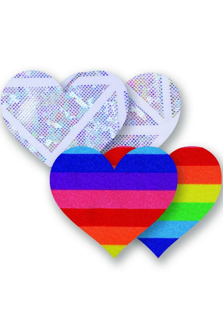 One Love Heart Rainbow Pasties