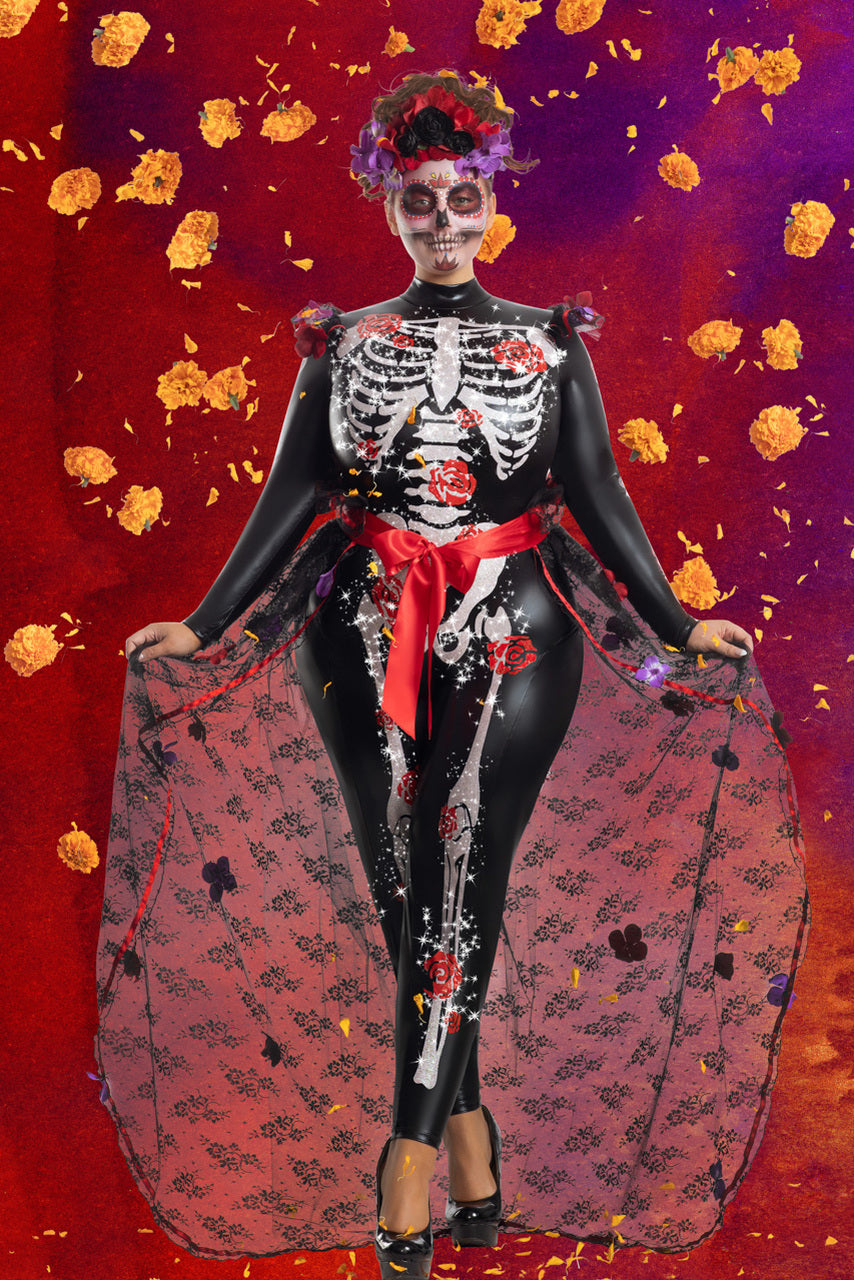 Plus Size Rosas Day of the Dead Costume