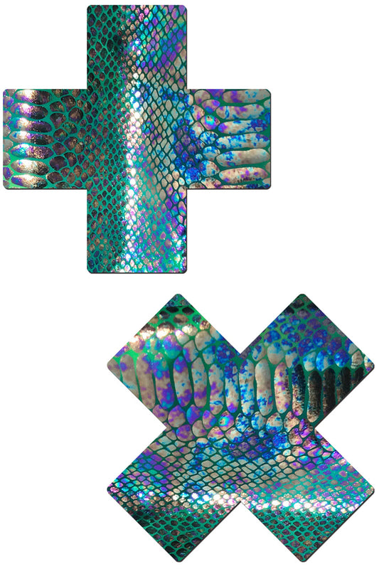 Gold Holographic Snake Print X Pasties