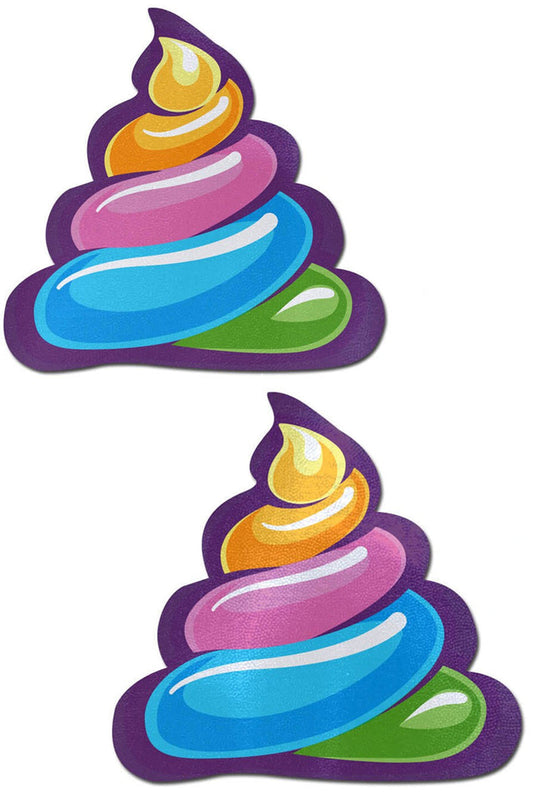 Unicorn Poo Rainbow Shit Emoji Nipple Pasties