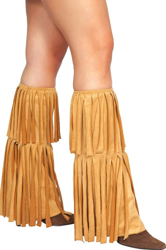 Suede Fringed Leg Warmers