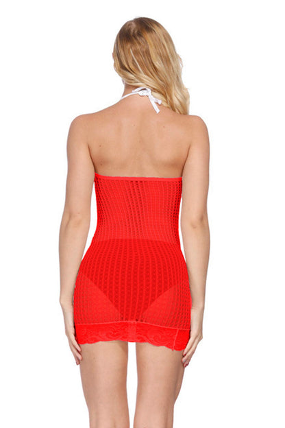 Seamless Mesh High Neck Dress