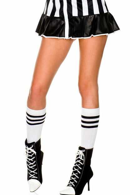 Triple Striped Knee High Socks