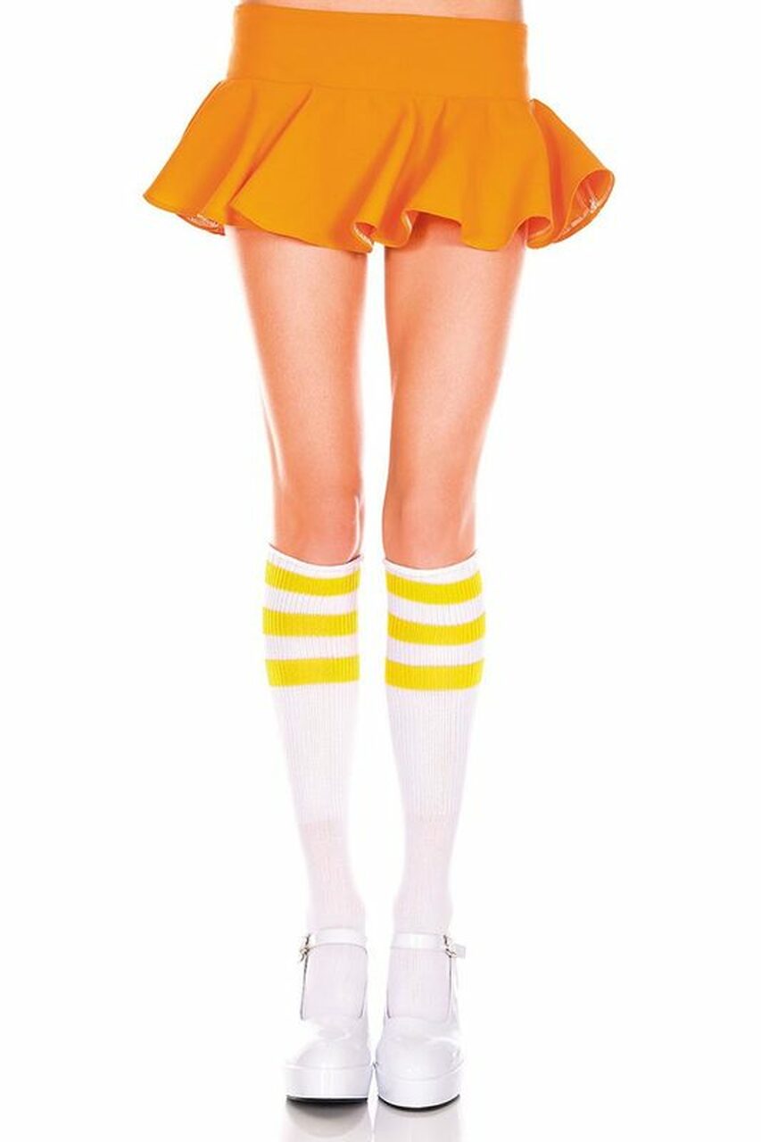 Triple Striped Knee High Socks