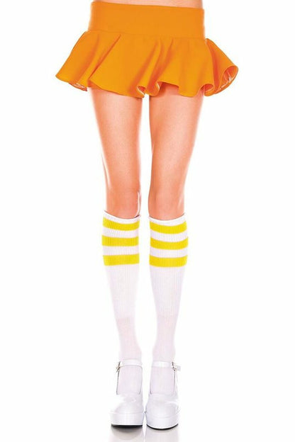 Triple Striped Knee High Socks