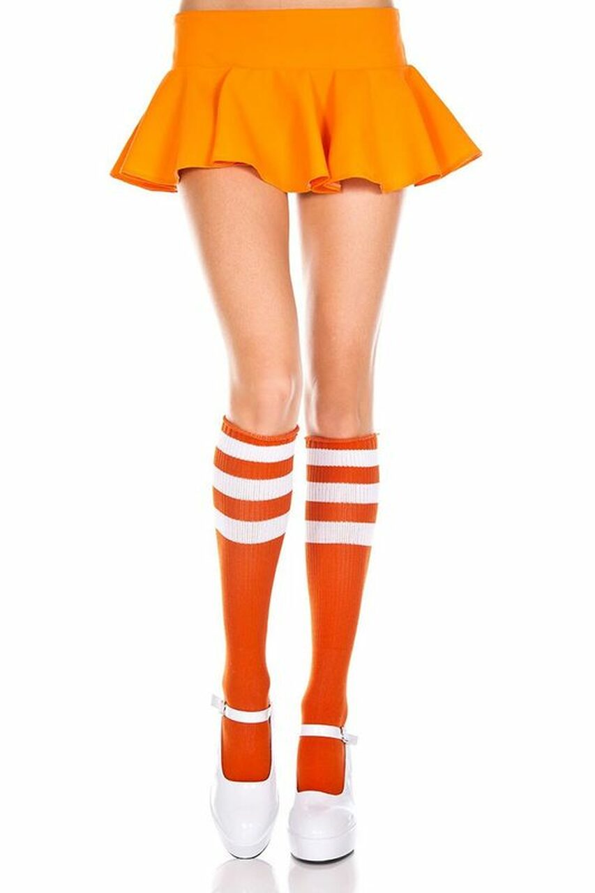 Triple Striped Knee High Socks