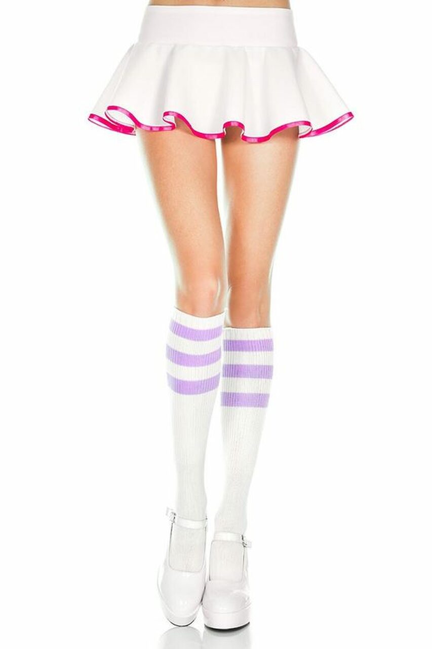 Triple Striped Knee High Socks