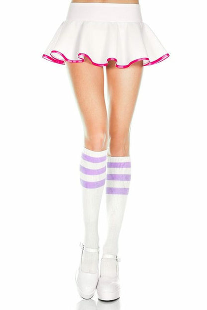 Triple Striped Knee High Socks
