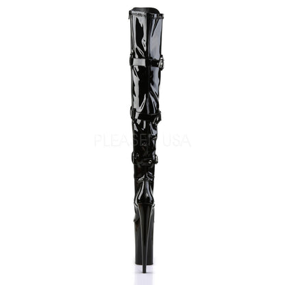 10" Heel Black Platform Lace-Up Thigh Boots*