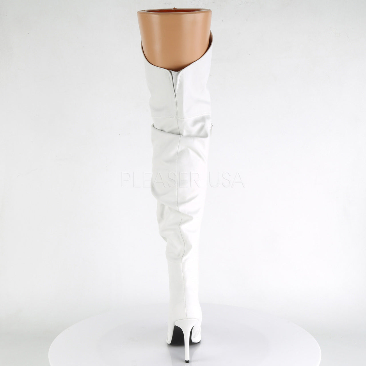 4" Heel White Faux Leather Pointed Boots*