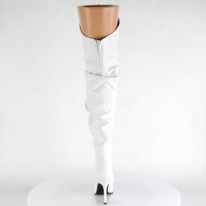 4" Heel White Faux Leather Pointed Boots*