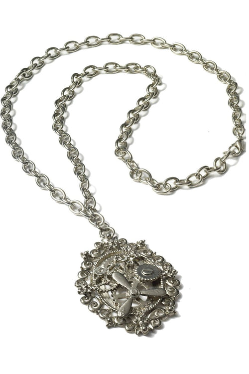 Silver Steampunk Gear Necklace
