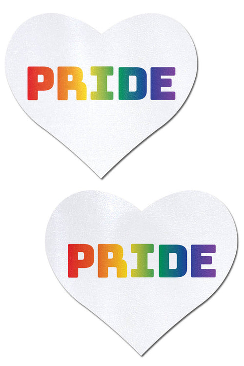 Gay Pride White Hearts Pasties