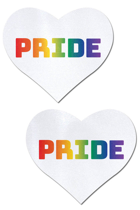 Gay Pride White Hearts Pasties