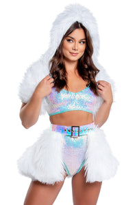 White Fur/Confetti Lights