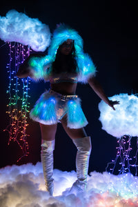 White Fur/ Pink Lights
