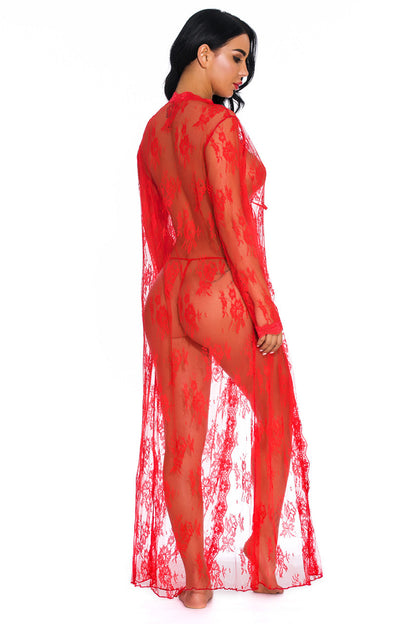 Long Lace Flyaway Robe